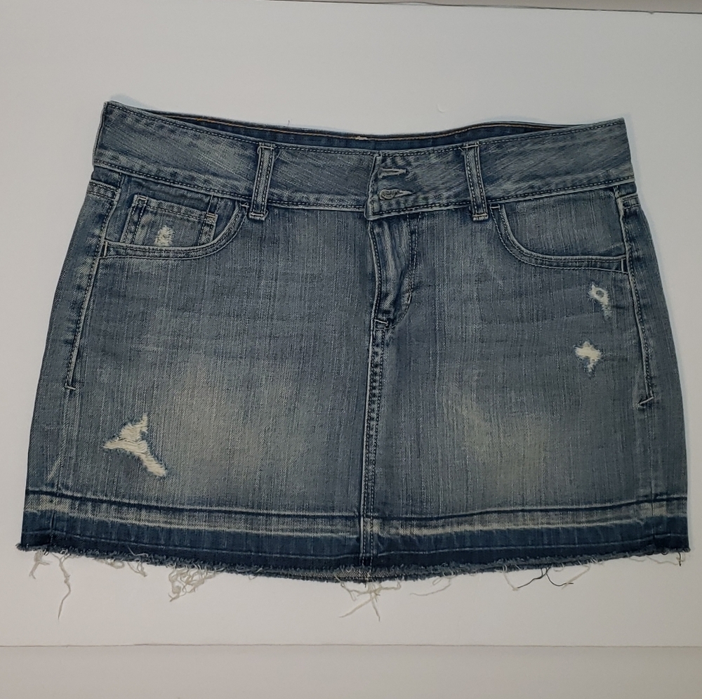 Old Navy distressed mini denim shirt size 10